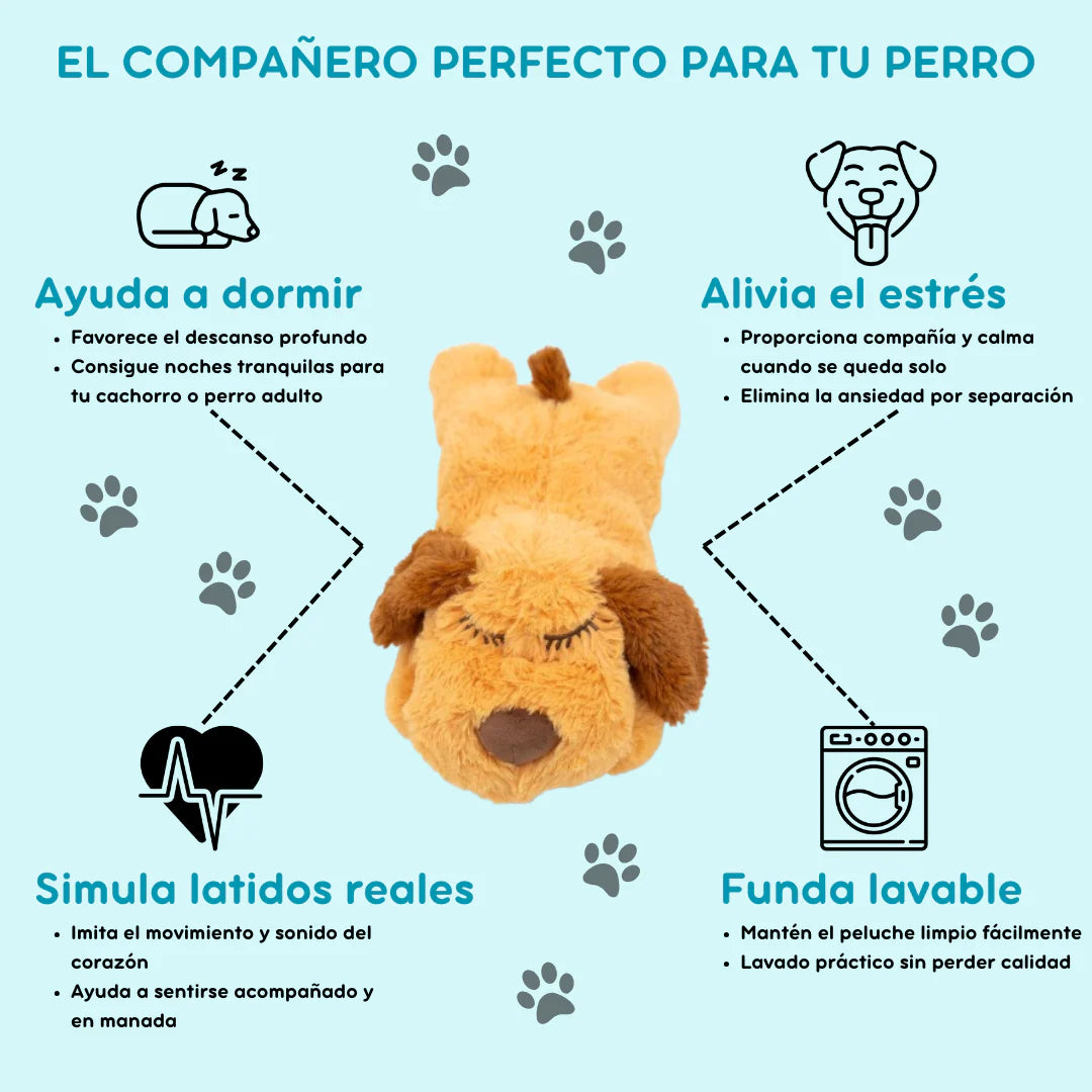 Compañero Calmante con Latido – Peluche Antiestrés para Perros Ansiosos